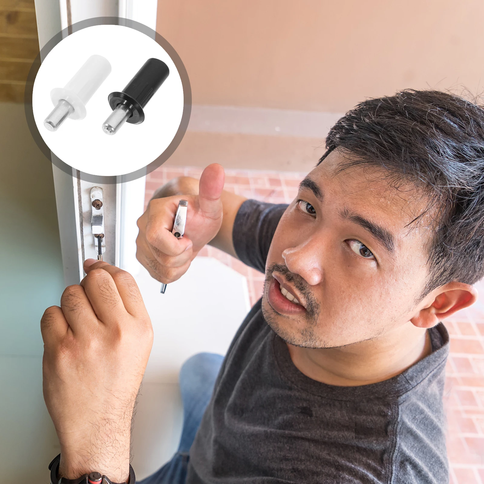 

16pcs Door Hinge Spring Center Pins Shutter Repair Blinds Furniture Fittings Black White Telescopic Shaft Hardware Accessories