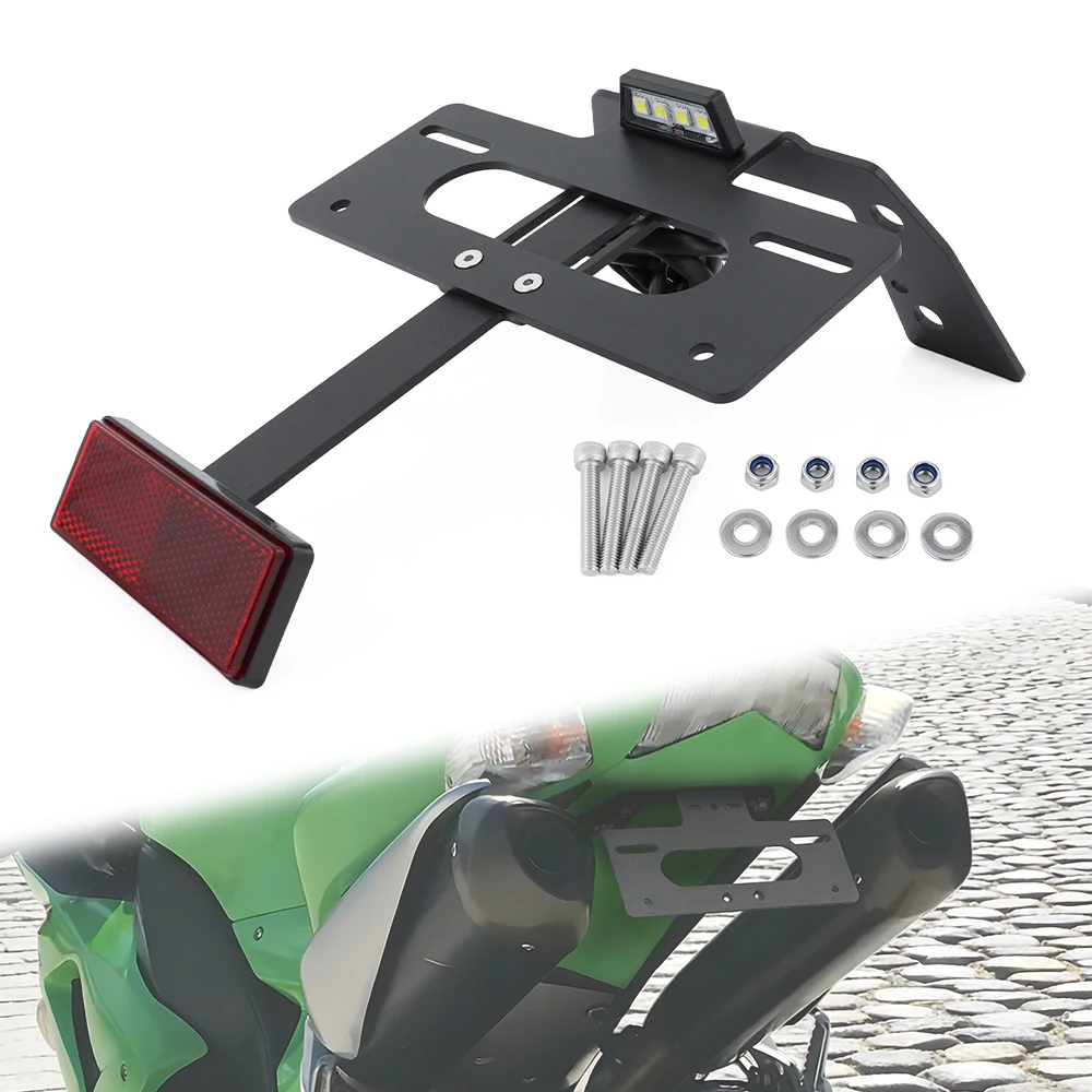 Registration License Plate Holder Aluminum Rear Tail Tidy Fender Eliminator kit Motorcycle ZX-10R ZX10R 2006-2007 For Kawasaki