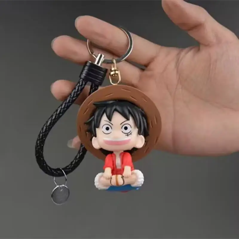 Anime One Piece Monkey D. Luffy Roronoa Zoro Cartoon Keychain Resin Material Decorative Backpack Pendant Birthday Gift Souvenir view 3