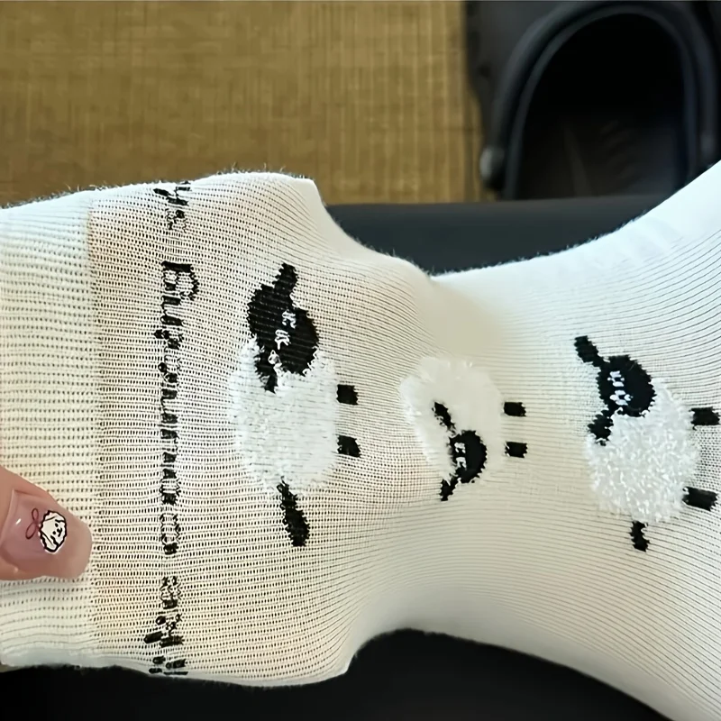 4足セット、女性用ソフトフロッキー羊アンクルソックス、グレー無地重ね履き可能なクルーソックス、インスタイル