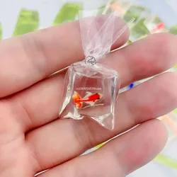 1pcs Coral Fish Bag Resin Charms Ocean Transparent Small Fish in Water Bag Jewelry Pendant Jewelry Handmade DIY Material Decor