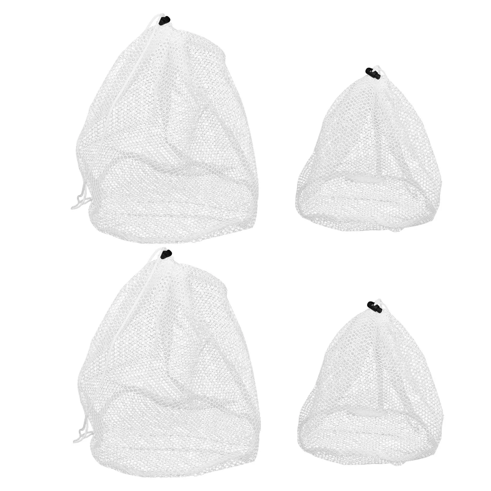4Pcs Laundry Bags Thick Coarse Mesh Drawstring Laundry Pouch Set Delicate Lingerie Garment Mesh Wash Bags for Clothes Washing