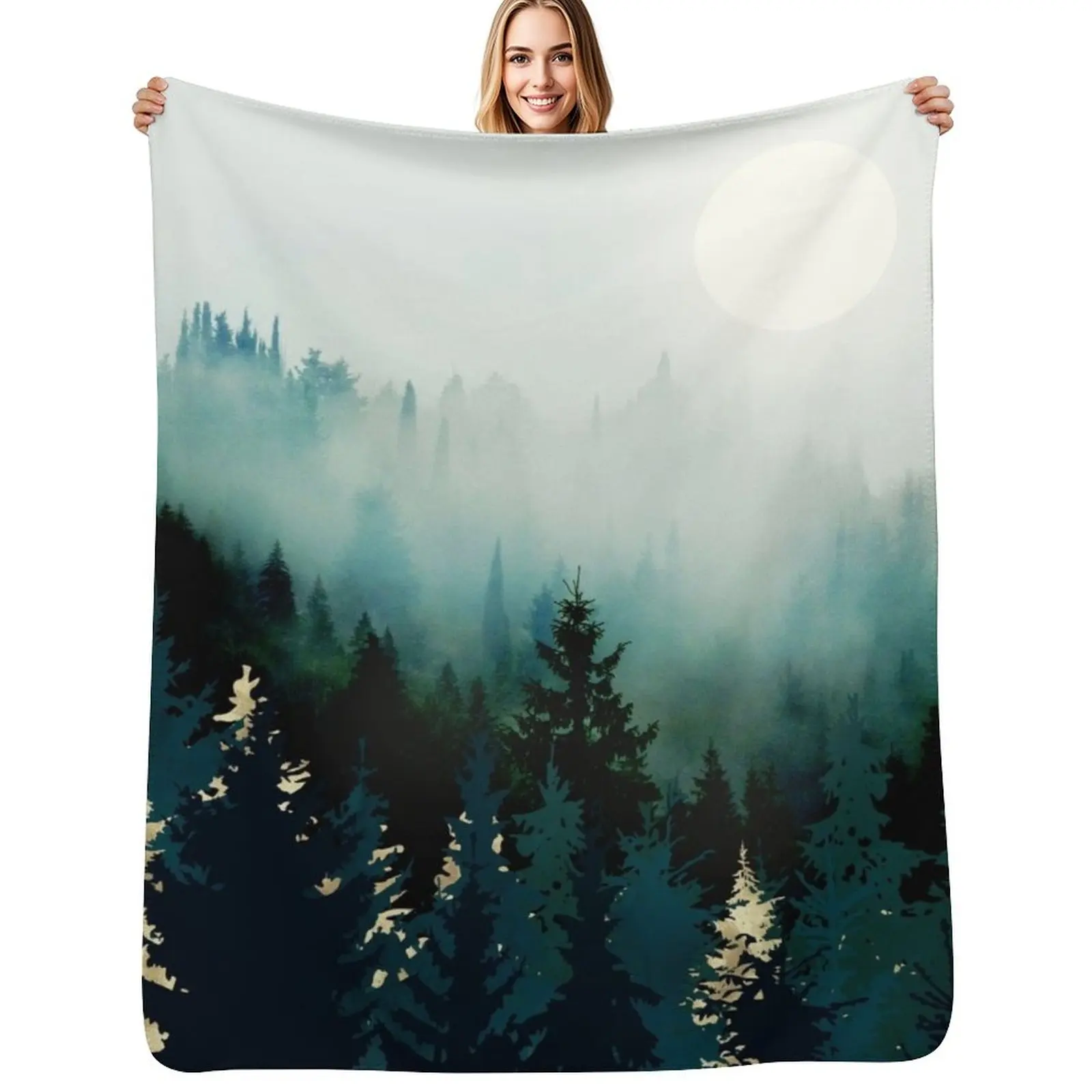 

Forest Glow Throw Blanket Hair Sleeping Bag Furry Blankets For Bed Blankets