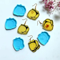 Brincos de forma de bunda cola epoxy resina molde de orelha gota dangler pingentes silicone molde diy artesanato jóias colar ferramentas de fundição