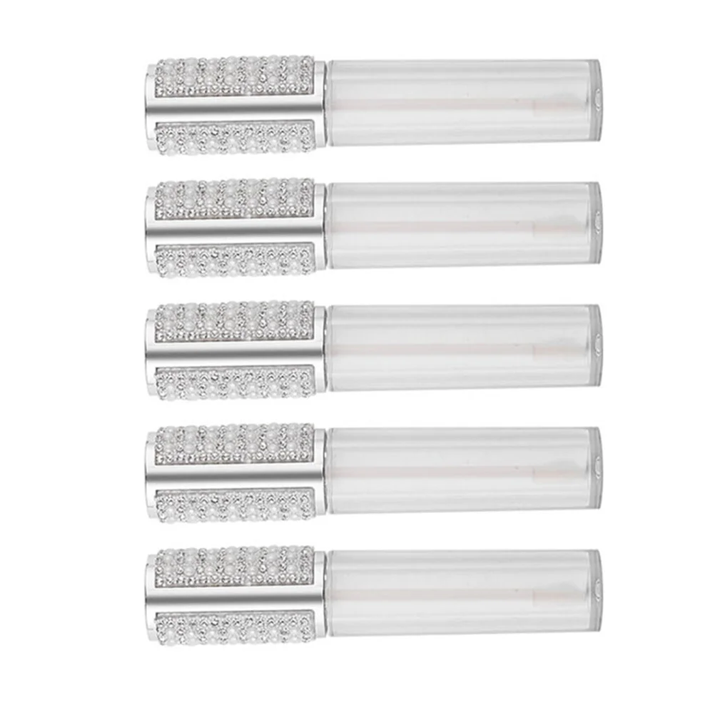 

Набор из 5 многоразовых круглых тюбиков для блеска для губ, маленькие портативные контейнеры для помады и бальзама для губ, для самостоятельного изготовления косметики