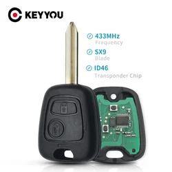 KEYYOU 2 pulsanti telecomando chiave auto 433MHz ID46 Chip per Citroen Saxo Picasso Xsara Berlingo SX9 Blade Key Fob