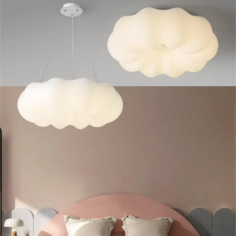 

New Nordic Creativity LED Pendant Lamp For Children's Bedroom Living Room Dining Chandelier Cloud Pumpkin Shape Ceiling Lights