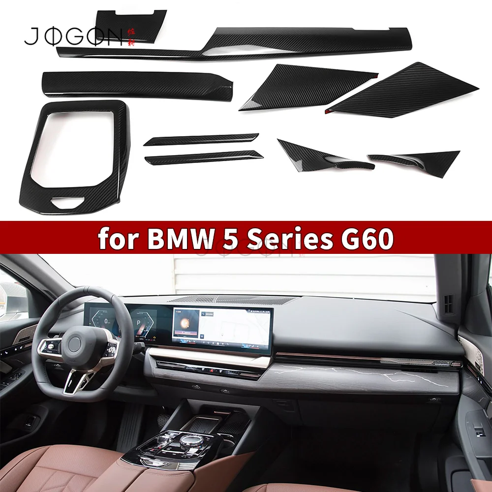 10pcs Interior Trim Kits Pre-preg Dry Carbon Fiber IFor BMW i5 Series G60 M60 530i 540i 2024-2025