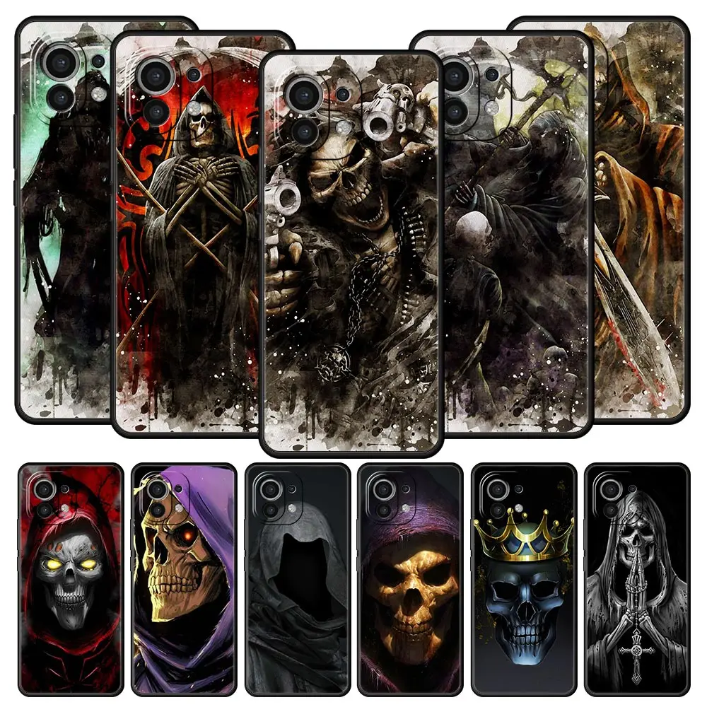 Phone Case For Xiaomi Poco X4 X3 NFC F3 F4 M3 M4 Mi Note 12T 10 11 Ultra 11T 13 Pro 10T 12 Lite 9T 5G Grim Reaper Skull Skeleton