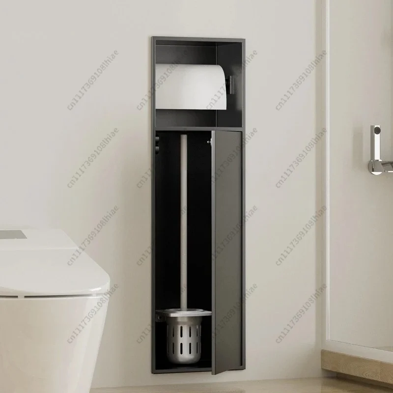 304 stainless steel toilet brush bathroom hidden niche embedded tissue holder