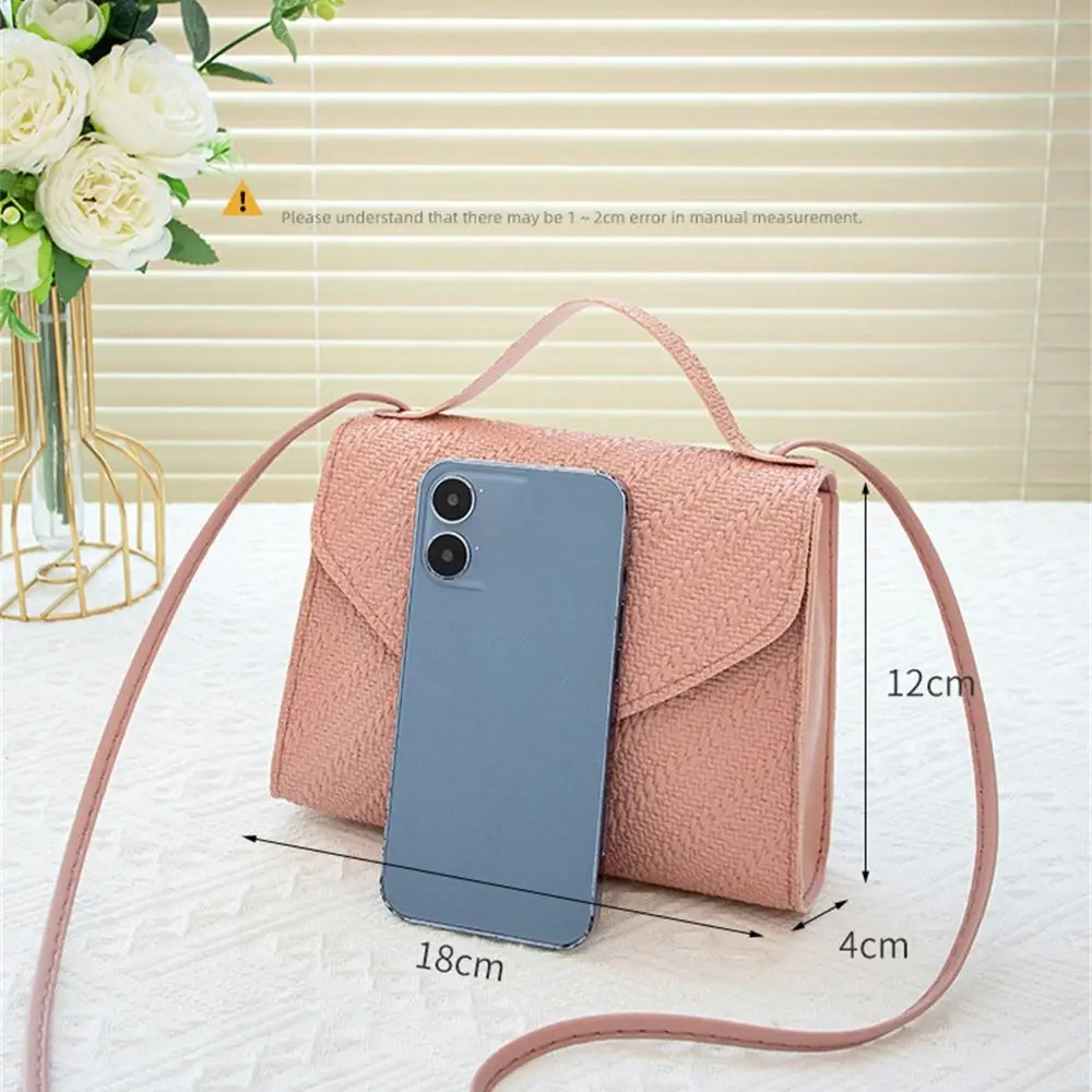 Women Stylish PU Leather Sling Bags Solid Color Shoulder Bags Simple Messenger Bag Girls Phone Bag Purse Leisure Handbags