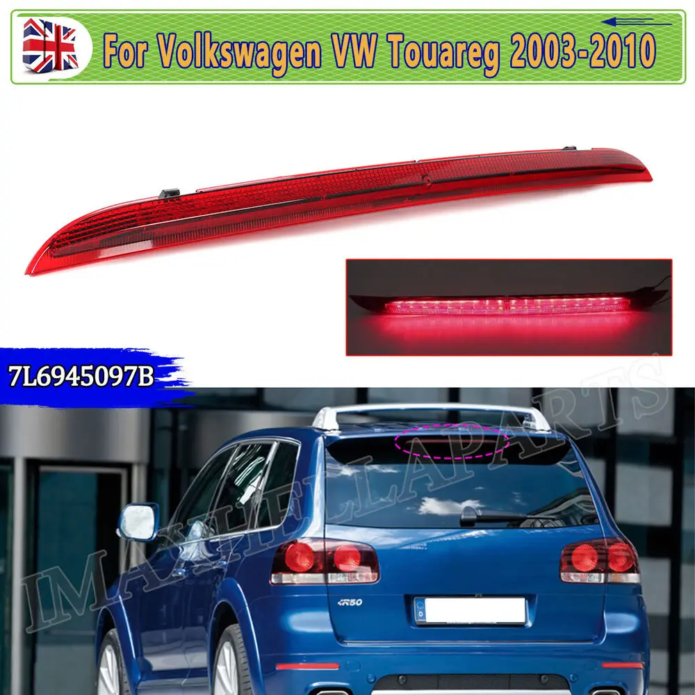 For Touareg VW SUV 7LA 7L6 7L7 2003-2010 High Leve Third Brake Light Red LED Stop Lamp Additional Brake Lights Assembly Parts