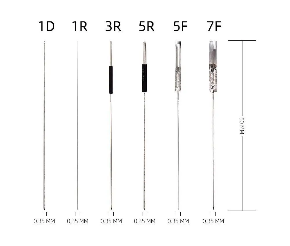 100 stücke Microb lading Tattoo Nadeln Kappen Permanent Make-up Tattoo Nadeln sterilisiert für PMU Maschine Augenbrauen Lippen Werkzeuge – Detail 1