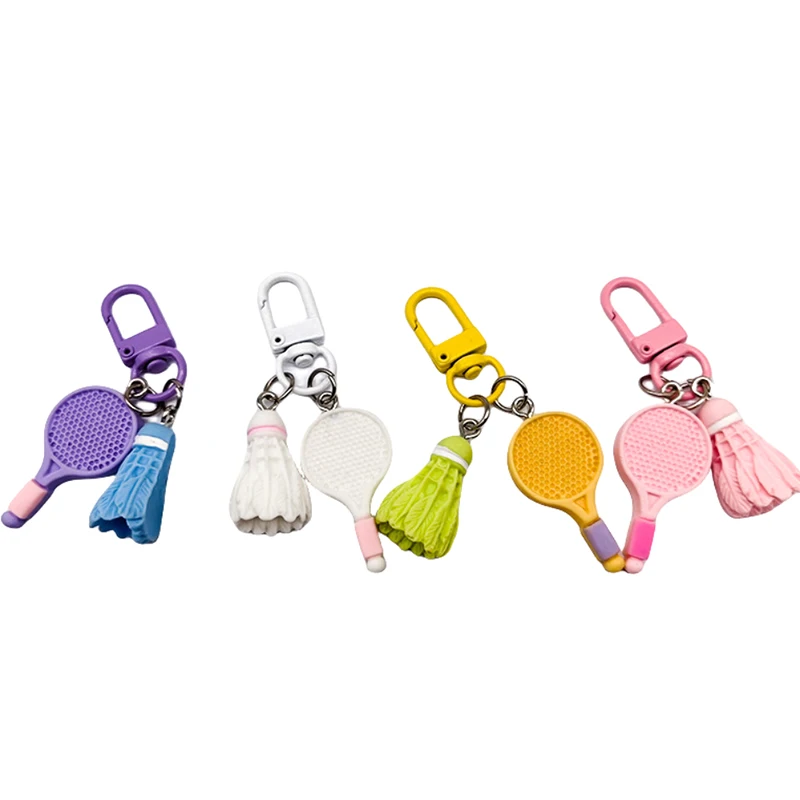 1PC New Keyring Cute Badminton Racket Keychain Backpack Car Key Ring Hanging Jewelry Charm Pendant Sports Fans love