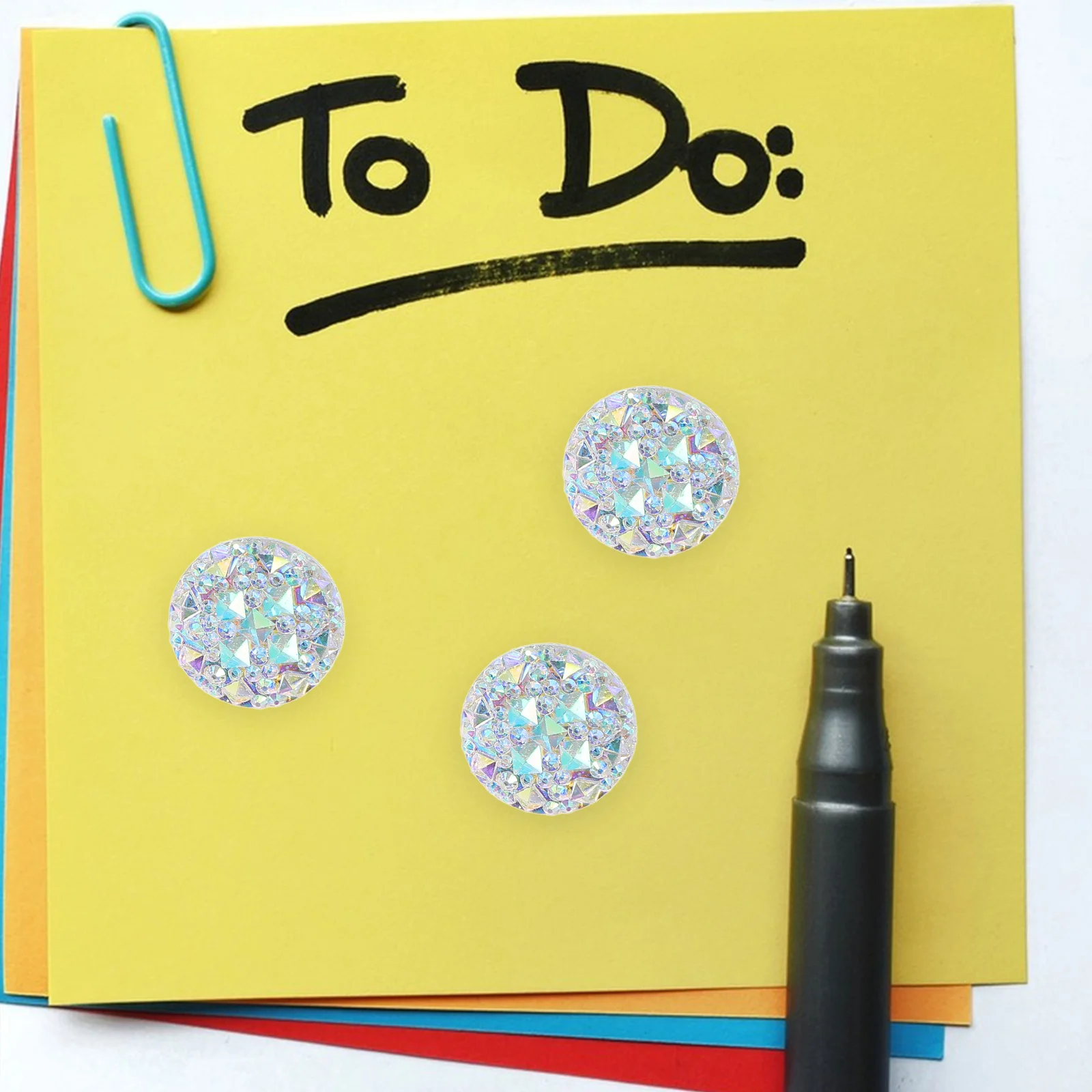 20 Pcs Corkboard Resin Rhinestone Thumbtacks Pin Water Drill Gear Household Toothed Nail Rhinestones