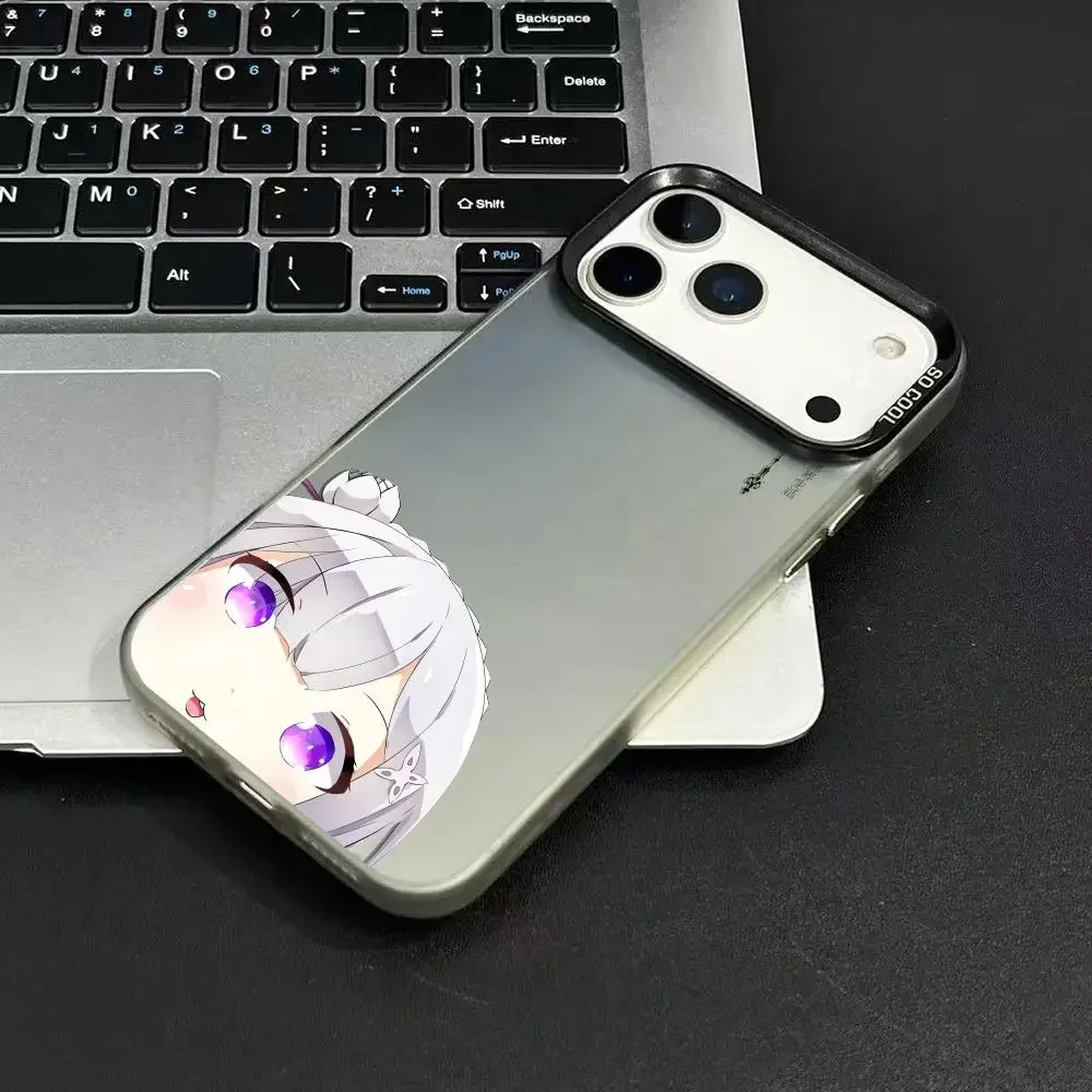 Japan Anime Re Z-zeroES Custodia per telefono carina per iPhone 17 16 15 14 13 12 11 Pro Max Air Matte Laser Aurora Custodia antiurto