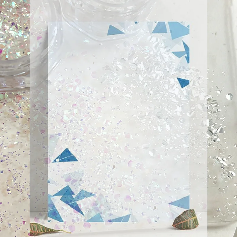 1 جرة حورية البحر البريق مسمار الفن بريق رقيقة جدا رقائق الليزر المجسم الترتر غير النظامية فضفاض مسمار الفن الغبار الملحقات #6