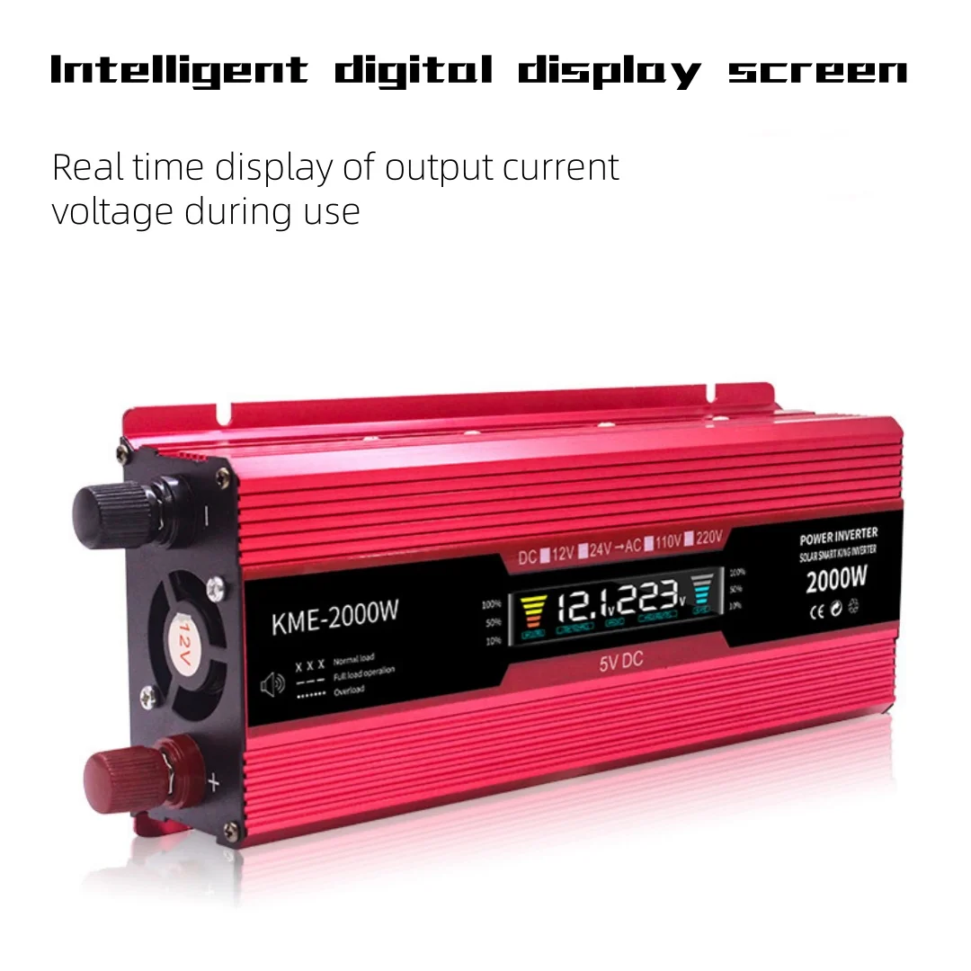 New Multi scenario Pure Sine Wave Inverter DC 12V/24V to AC 220V 500W Portable Mobile Power Converter Solar Inverter