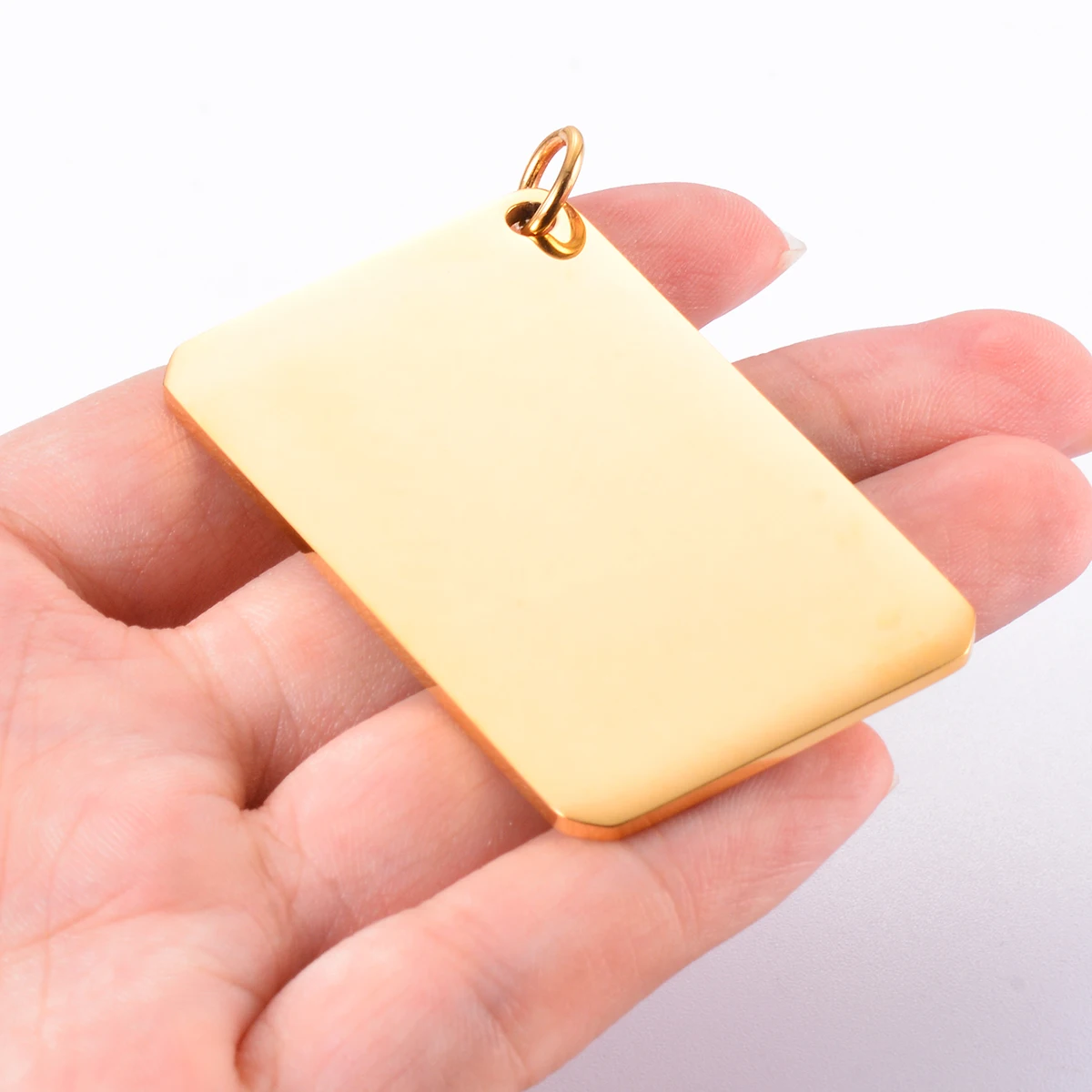 20Pcs Stainless Steel Stamping Mirror Polished Blank Dog Tag Accessory Rectangular for DIY Necklace Handmade Jewelery Wholesale