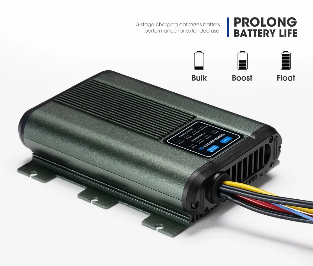 ATEM POWER 12V 30A Multi Stage AGM Batteria al litio al piombo per auto RV Caricabatterie da CC a CC