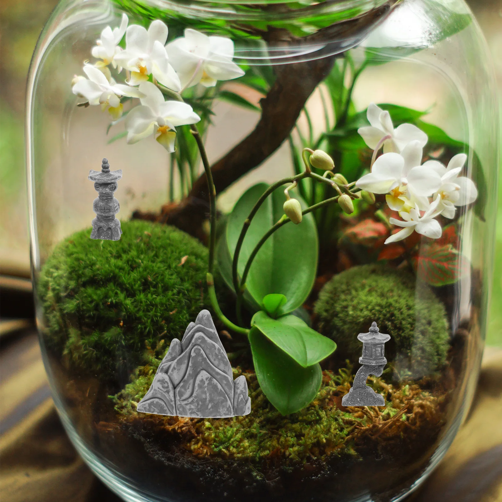 

Rockery Decorations Mini Garden Ornaments Miniature House Resin Fake