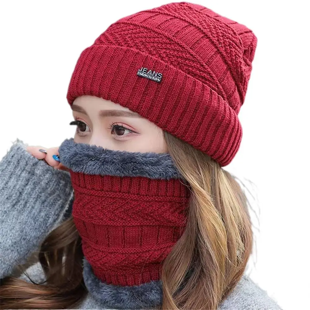 

Winter Fleece Soft Neck Scarf Cap Beanie Hat Scarf Balaclava Knitted Hat