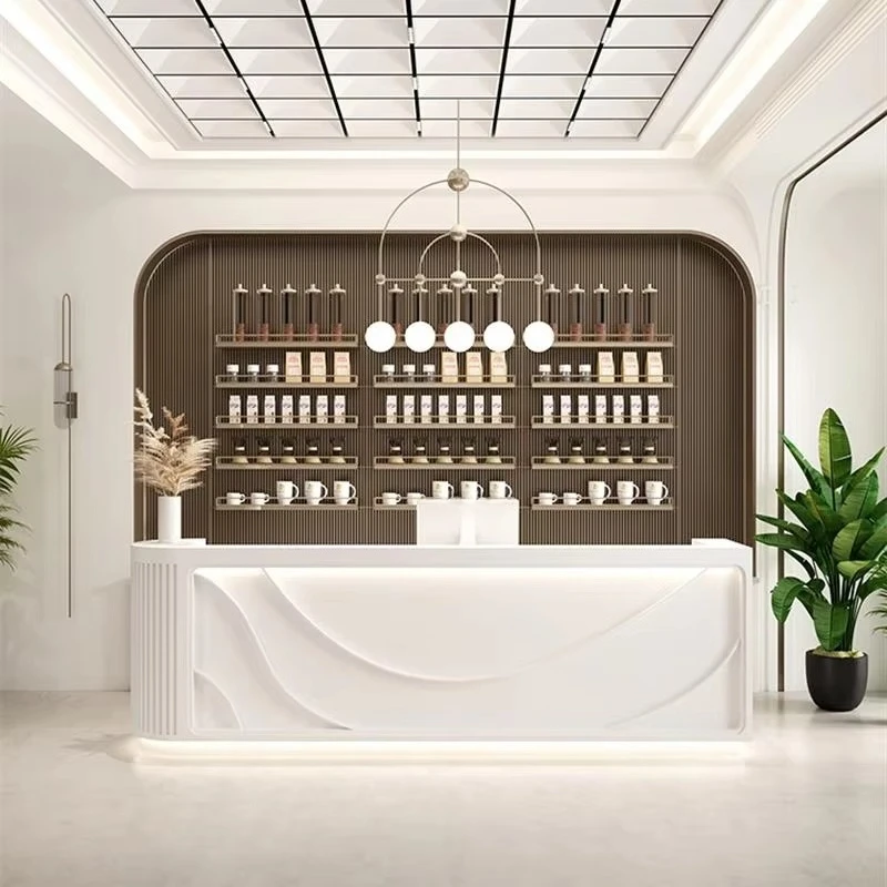 &c Modern Reception Furniture Wooden Reception Desk & Table for Office Beauty Salon & Hotel & Gym Use
