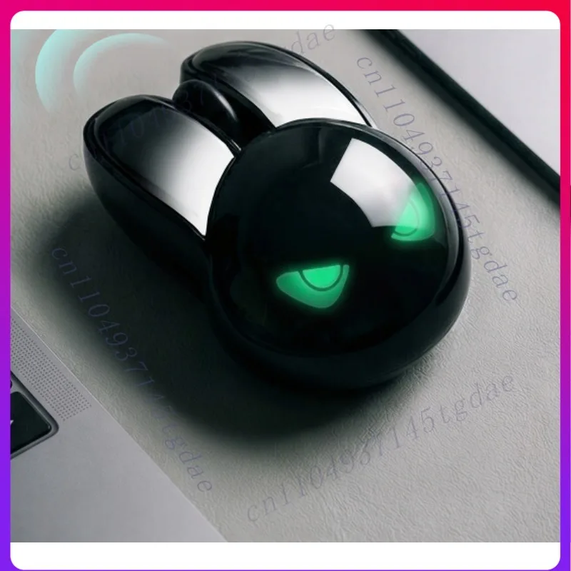 For MOFII M6C wireless dual-mode Bluetooth mouse office computer tablet, evil rabbit cool black luminous charging model