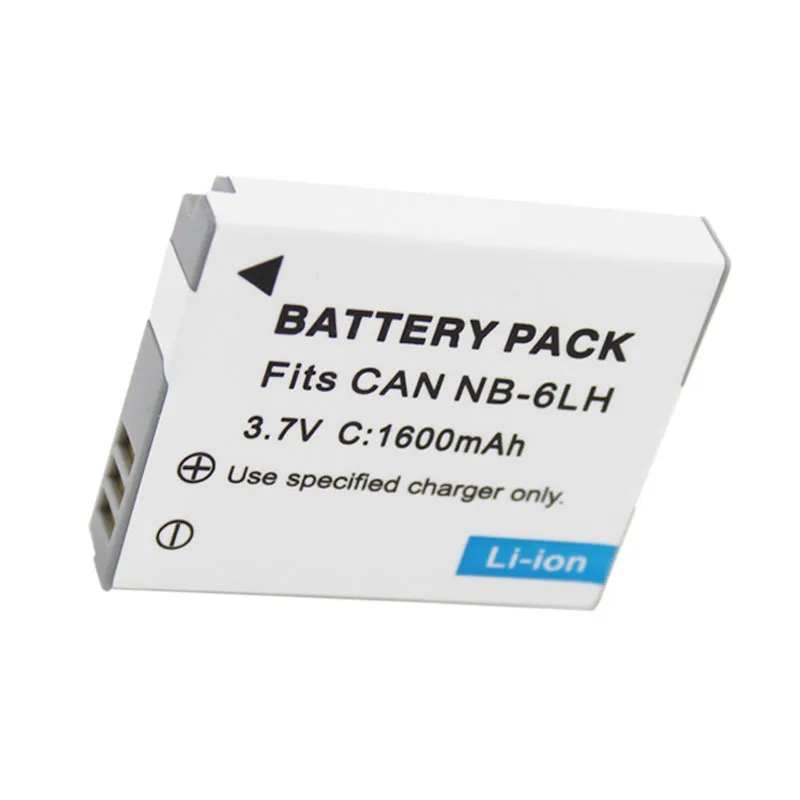 3.7V 1600mAh NB-6L Lithium Battery Compatible with Canon SX500 SX510 SX260 IXUS85 300HS
