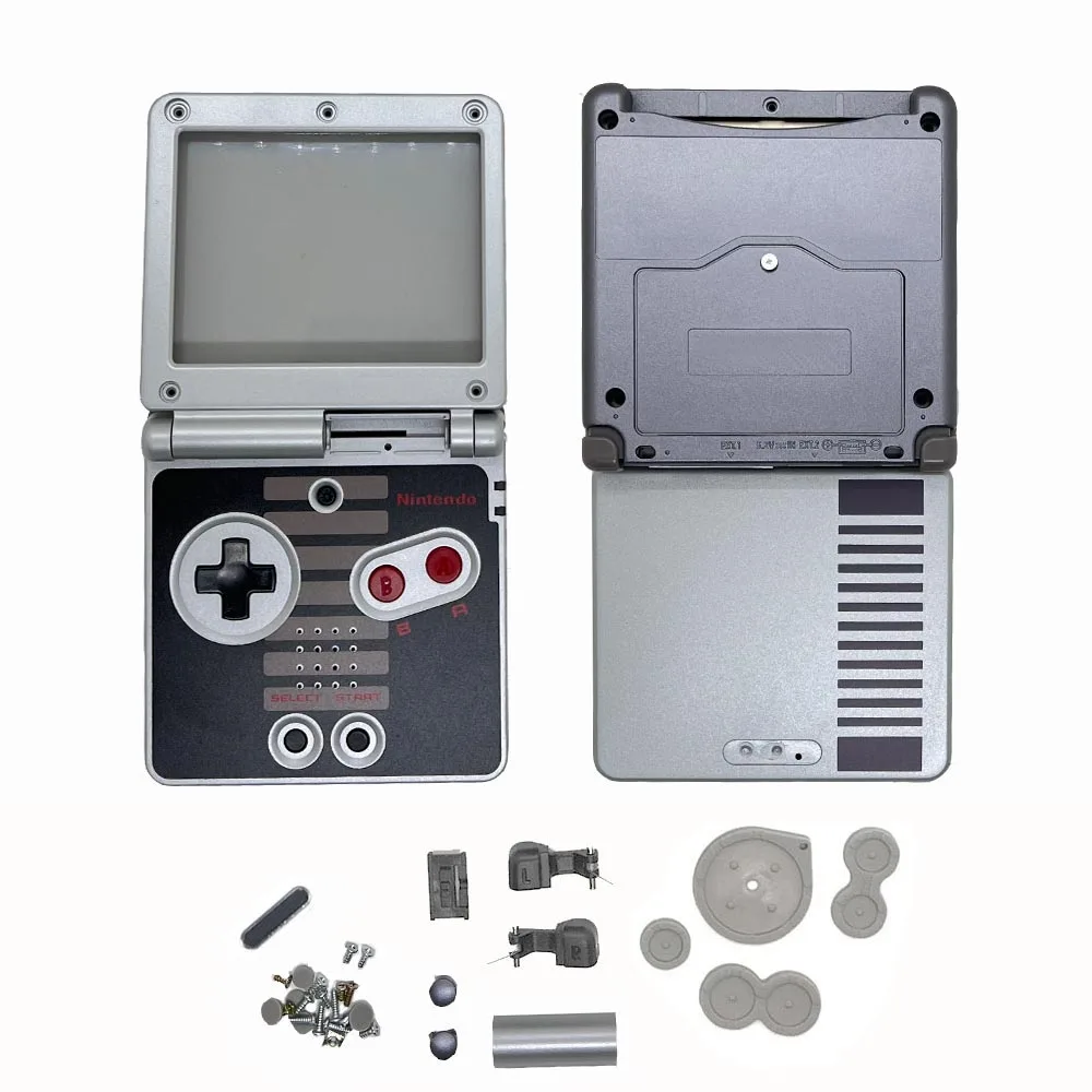 New GBASP Housing Shell Replacement for GBA SP Shell Case Cover with Buttons and Nameplate Logo for Gameboy Advance SP