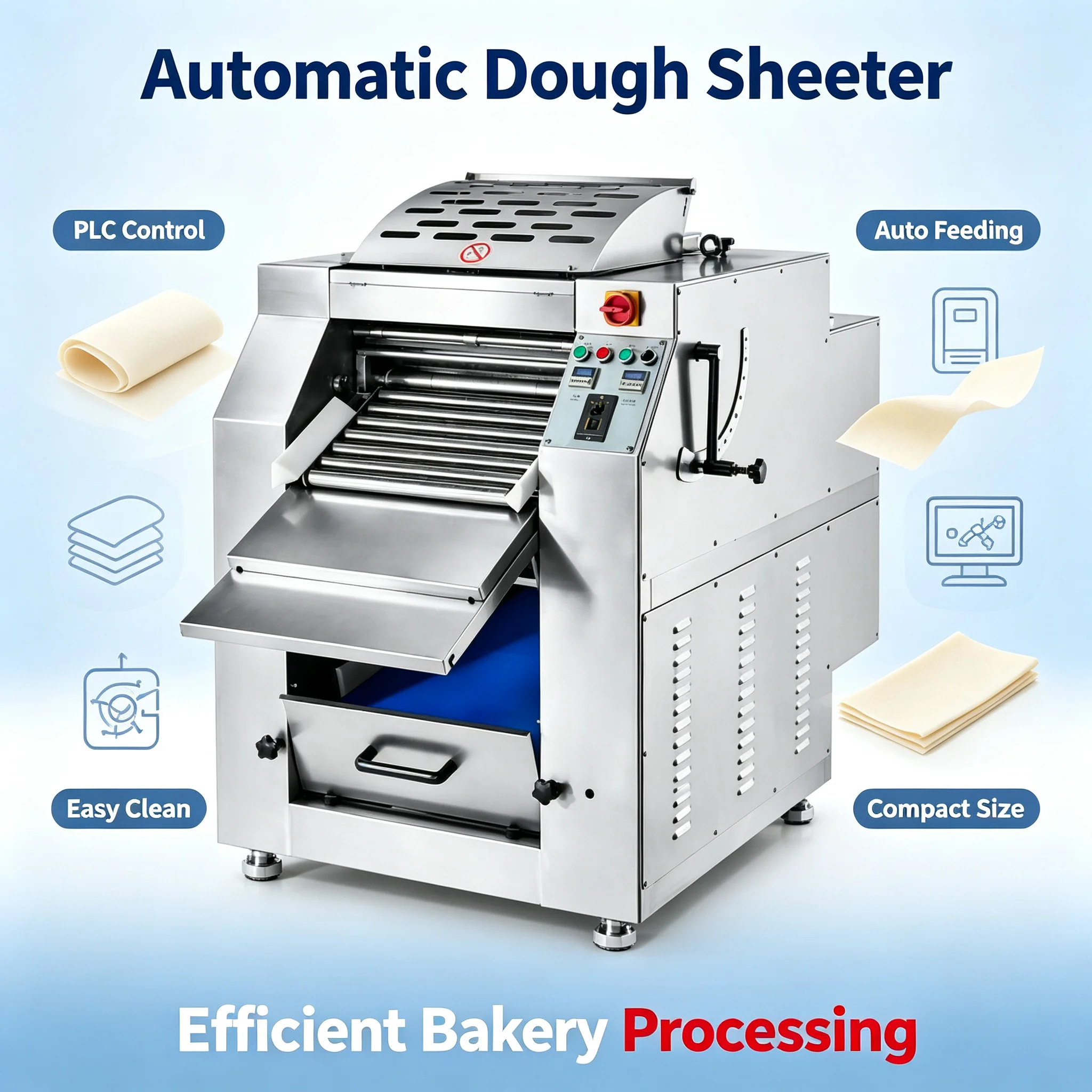 Dough Sheeter Machine Easy‑Clean Structure for Bakery Making Croissant Pizza and Flat Bread Custom