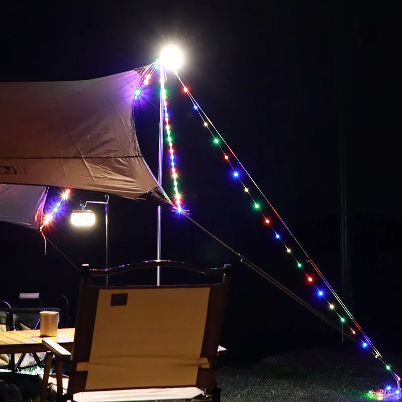 Outdoor Hanging Charging Leather Tape Measure Waterproof Camping Light LED Ambient Light String Tent Portable Decorative Light