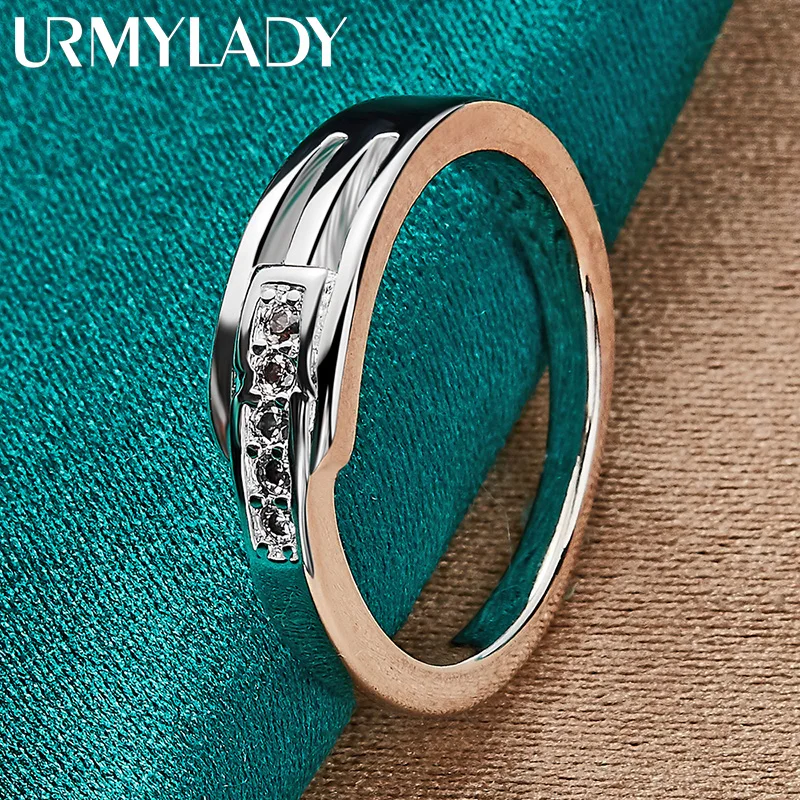 URMYLADY-Anillo de Plata de Ley 925 para mujer, accesorio de circonita AAAAA 7-10 #, joyería de moda para fiesta de boda