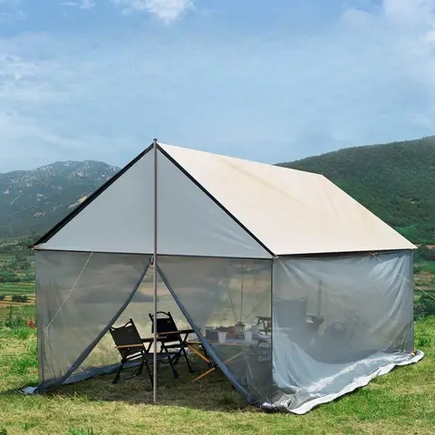 Tenda pieghevole di sopravvivenza di grandi dimensioni da spiaggia all'aperto Zanzariera Tende da escursione naturali Tenda da parco impermeabile Cabine familiari Escursioni in campeggio