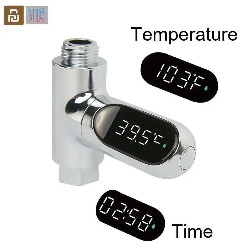 Youpin LED Display Home Water Shower Thermometer Flow Water Self-Generating Temperture Meter Monitor for Baby Care