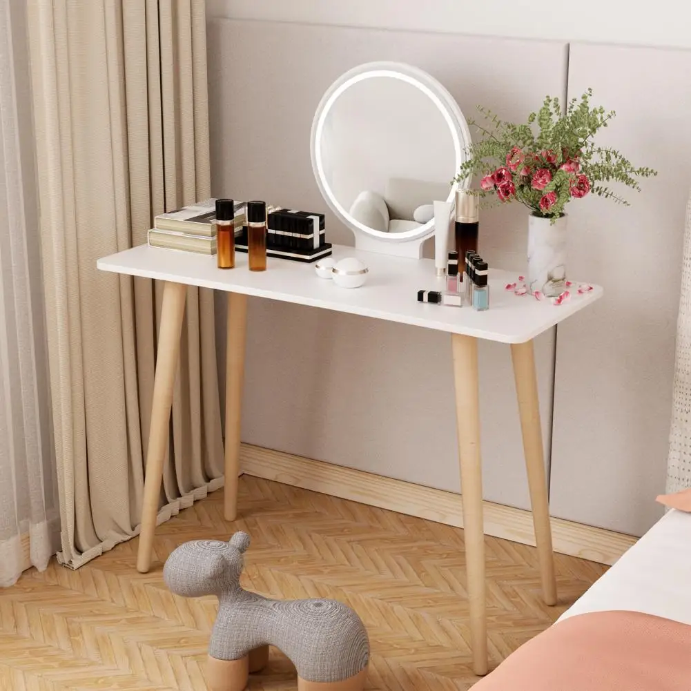 Makeup Vanity Table, Nordic Style Makeup Vanity Desk, Small Space Mini Makeup Table with Mirror, Dressing Table, 40 Inch Spaciou