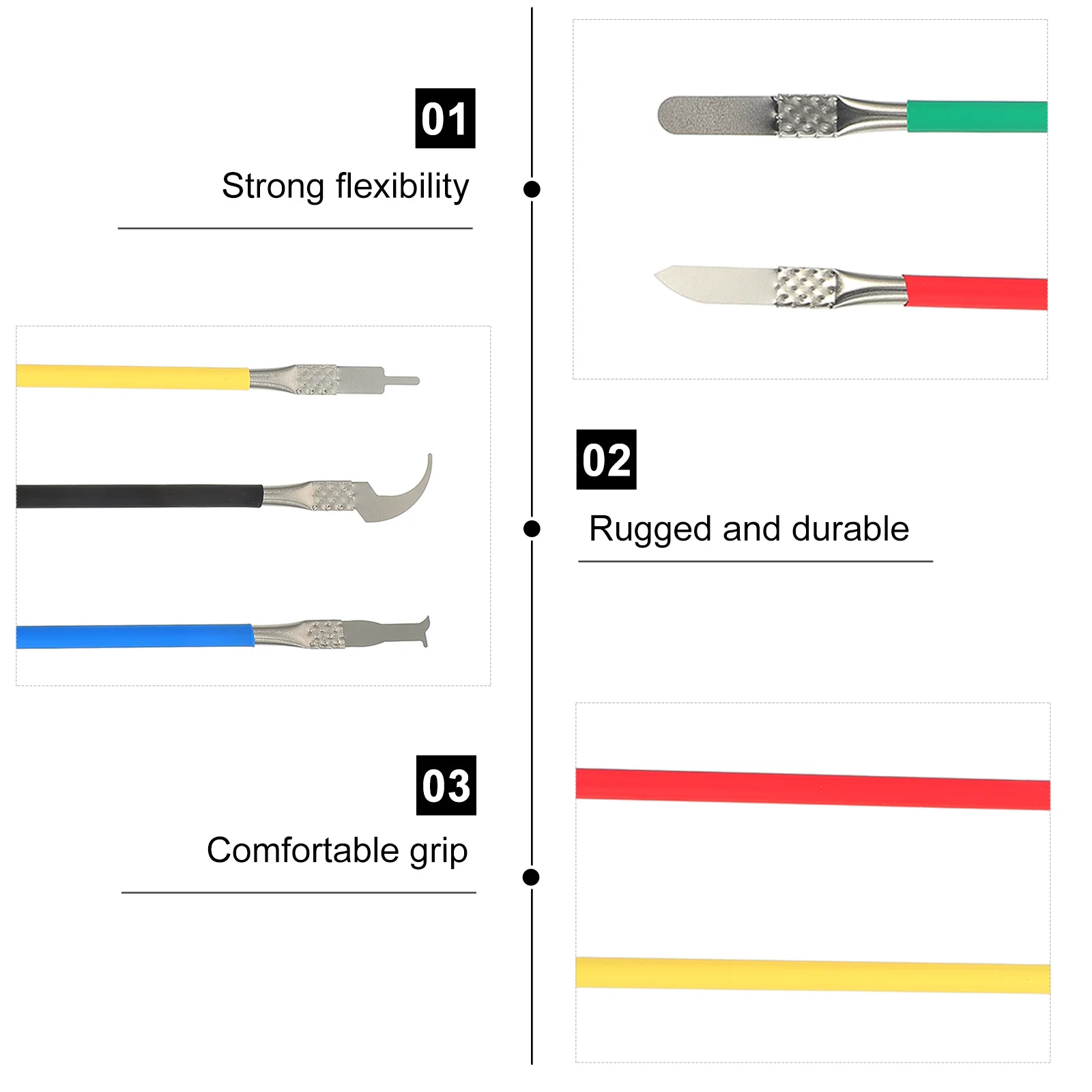 

5pcs Stainless Steel Phone Repair Tool Kit Long Handle Pry Tools For Glue Remover Disassemble Scraper Crowbar Set