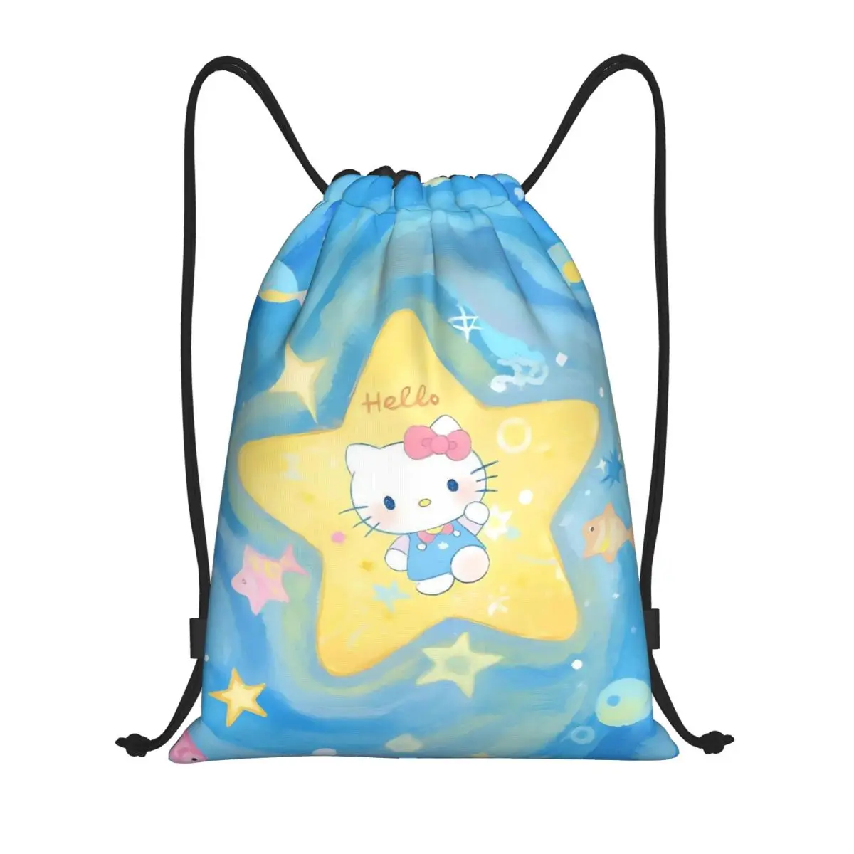

Рюкзак на шнурке с героями мультфильмов «Hello Kitty», спортивная спортивная сумка, рюкзак на шнурке для тренировок