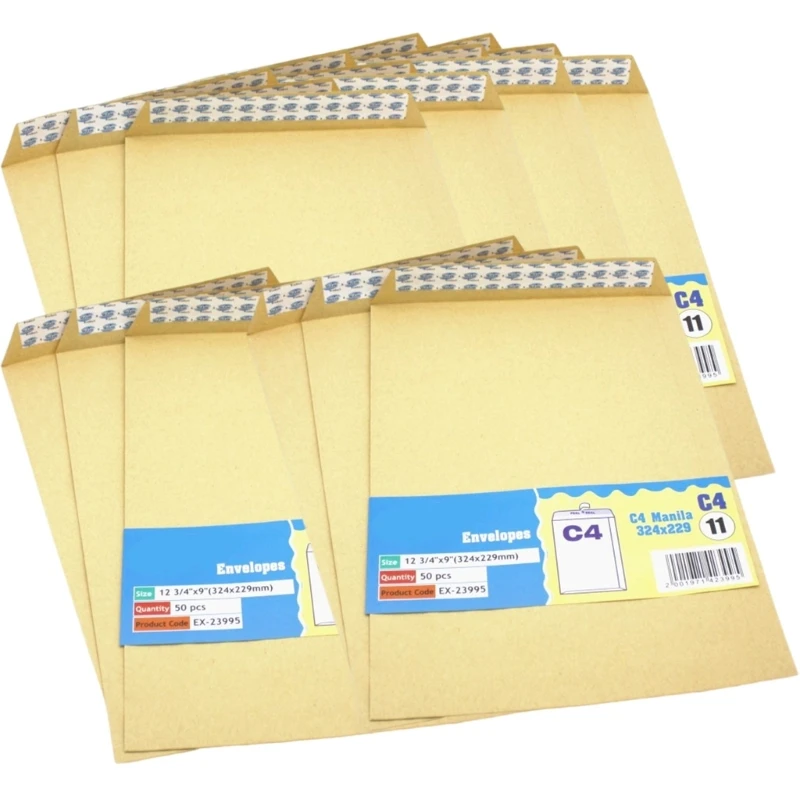 

50x Krafts Paper Envelope Skylines Envelope Self-Adhesive Envelopes Letter Envelope Brown Mailing Bag For Office Dropshipping