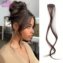 Synthetic Long Side Air Bangs Wavy Curly Clip in Fringe Bangs Wig Front Side Bangs Hairpiece Hair Extensions For Women