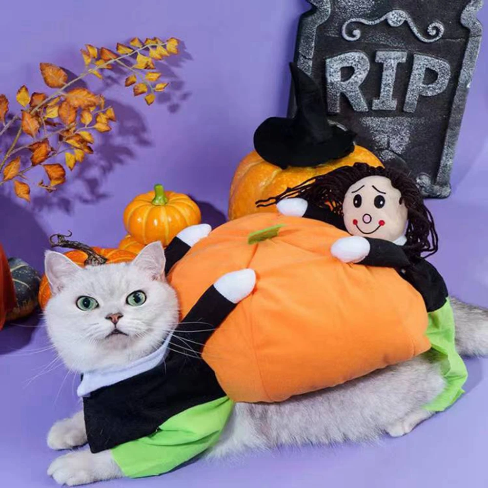 Halloween Dog Costumes Funny Pumpkin Pet Clothes Dog Cosplay Costume Sets Novelty Clothing For Small Medium Dogs Bulldog Pug