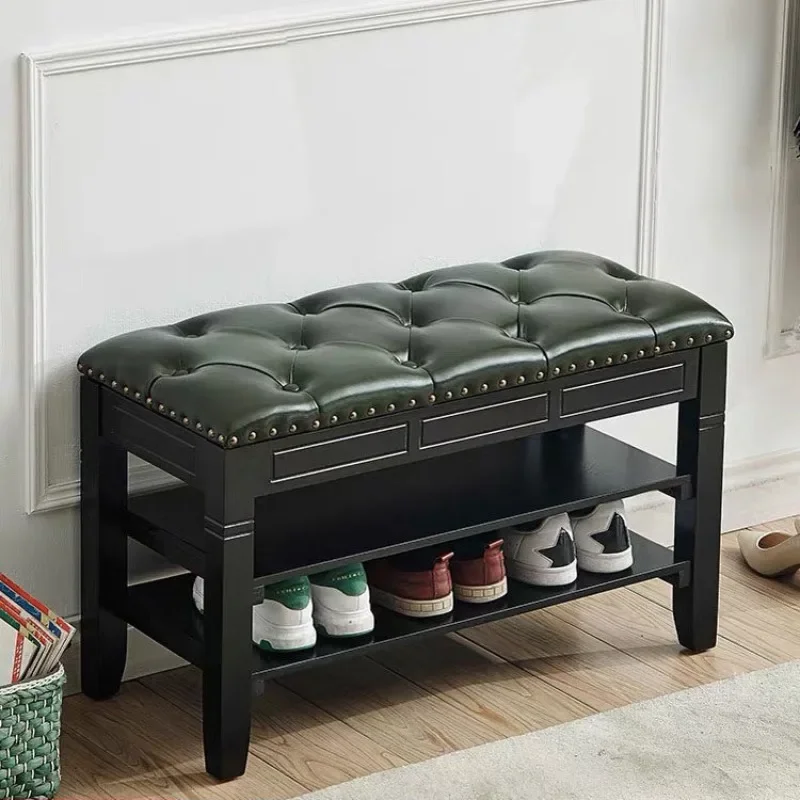 Shoe rack stool door can sit home indoor good-looking American changing stool shoe cabinet storage stool solid wood sh