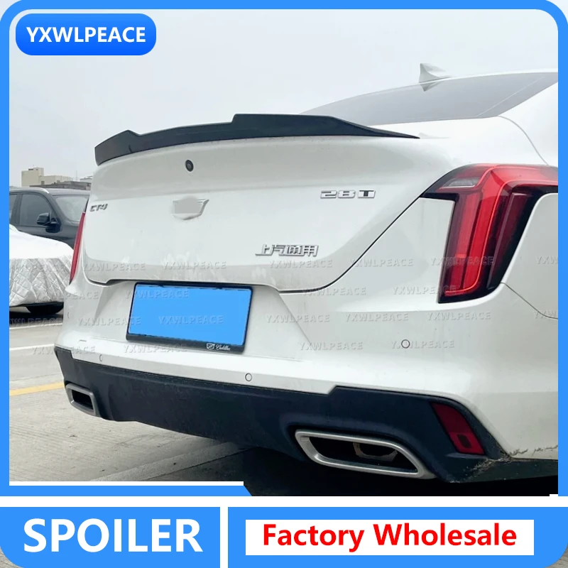 

For Cadillac CT4 2019 2020 2021 2022 2023 Spoiler ABS Material PSM Style Rear Trunk Lip Spoiler Body Kit Accessories