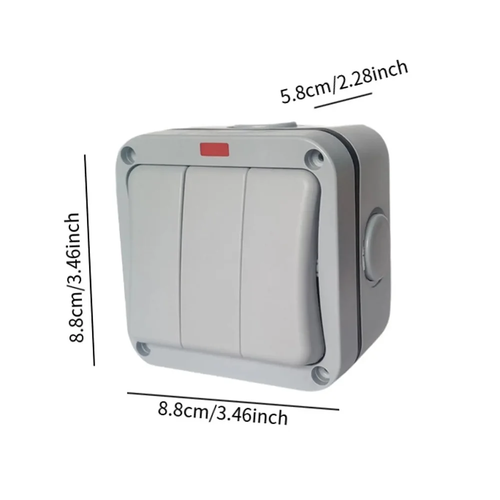 Gray IP66 Outdoor 3 Device Controller 20A ABS Housing For Garden Terrace Garage Wall Light Power System
