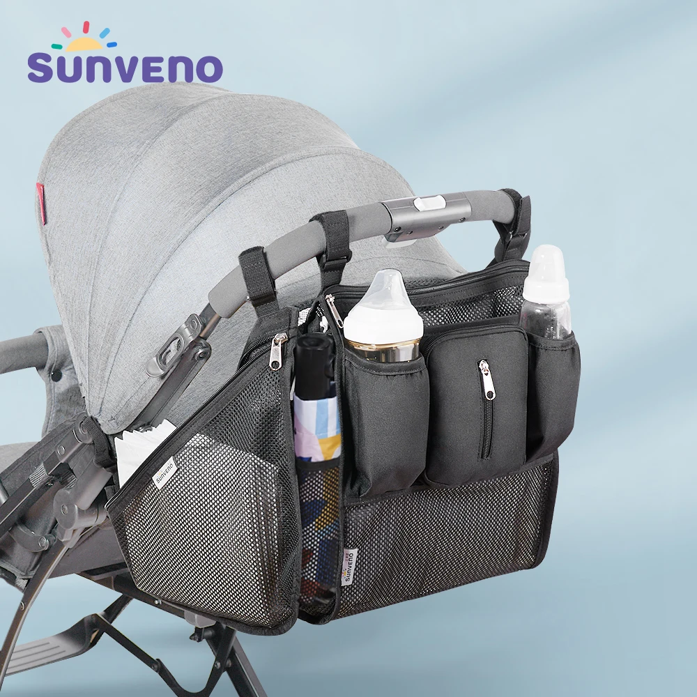 Sunveno Baby Stroller Organizer Bag Infant Pram Cart Storage Bag with Baby Trolley Bag Carriage Bag Stroller Accessories