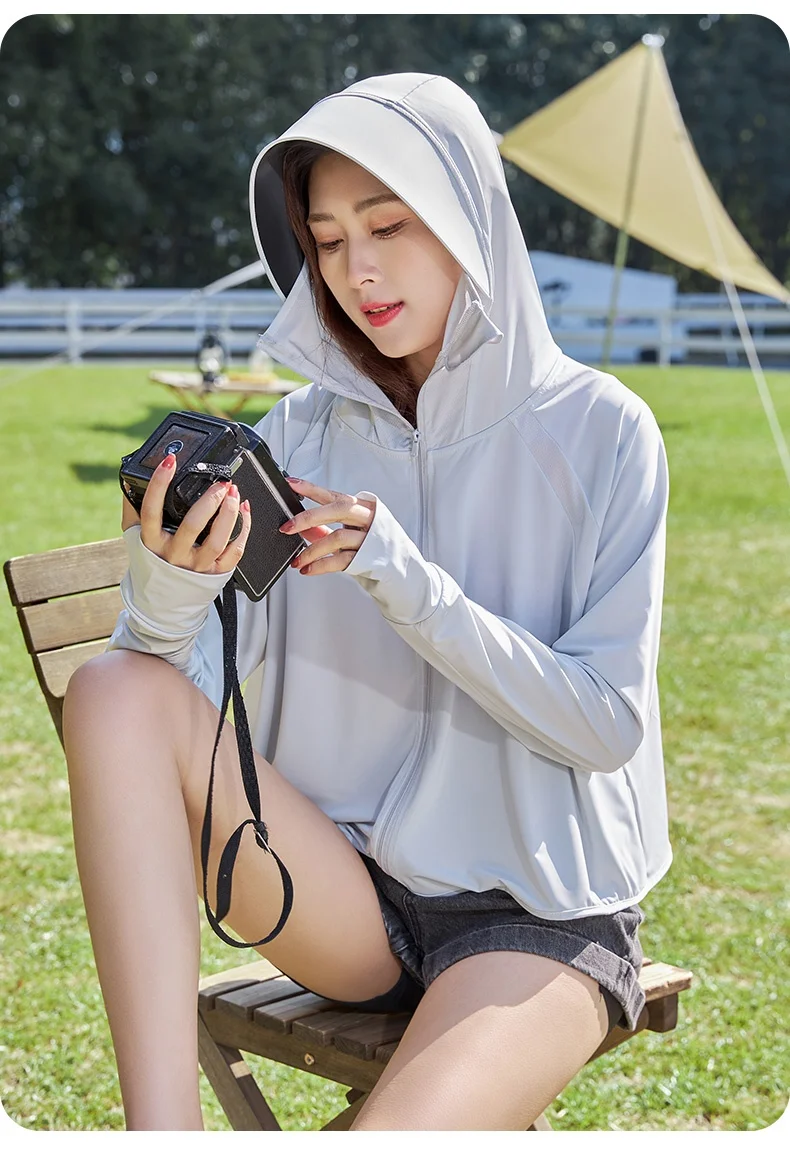 Capa de protección solar para mujer, capa de vinilo, sombrero de ala, ropa de protección solar, ligero, ventilado, a prueba de sol, Verano