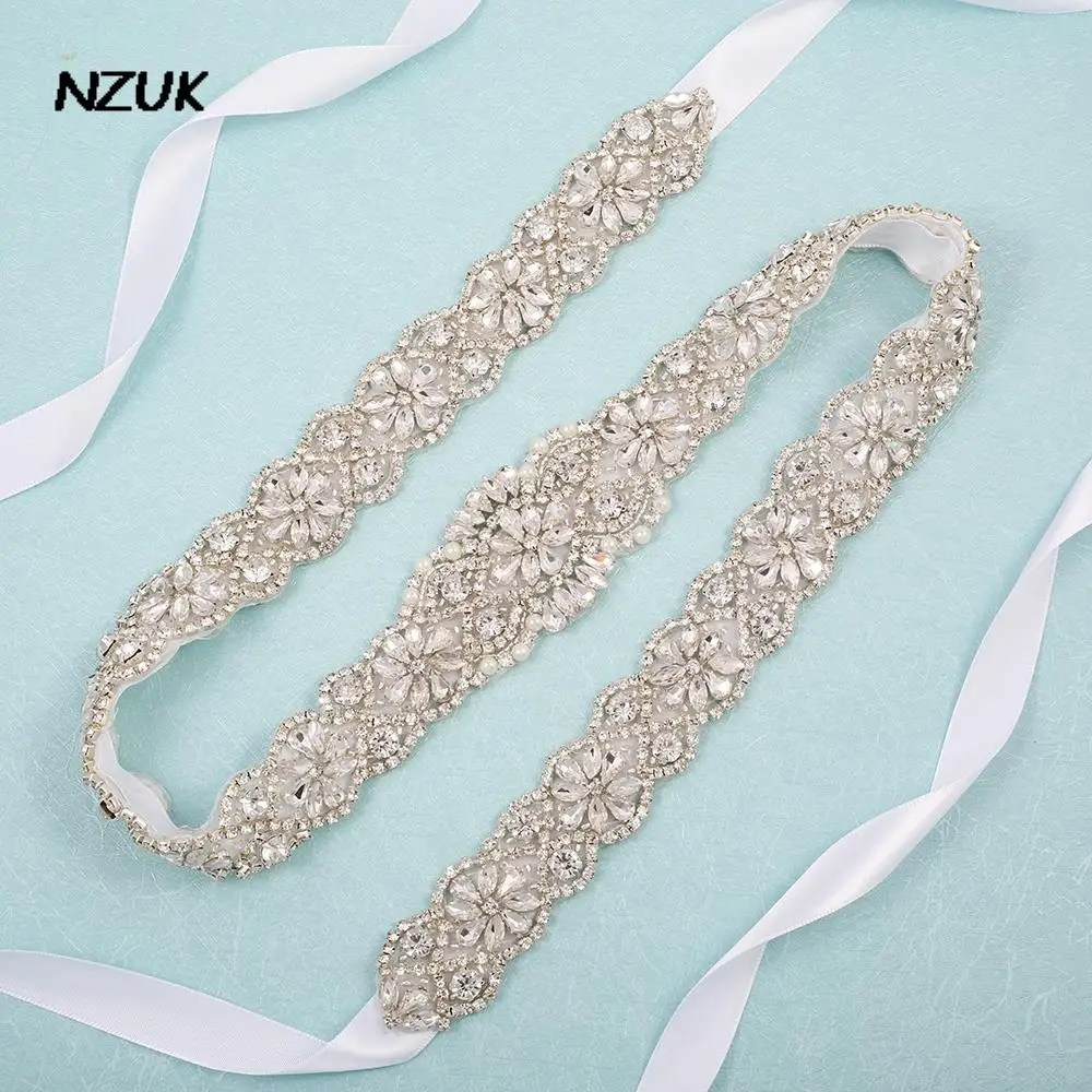 NZUK-cinturones de novia brillantes, cinturón de diamantes de imitación de lujo para vestido de novia, cinturones de Joya de talla grande, accesorios para vestido de novia