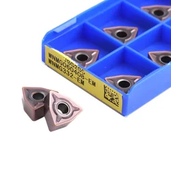 Carbide Inserts WNMG060404 WNMG060408 WNMG080404 WNMG080408 EM EF ZBG205 External Turning Tools WNMG Blade CNC Lathe Cutter Tool