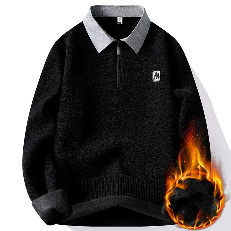 Men Clothing Sweater Male Men's Warm Knitted Sweater Streetwear Pullovers Casual Thick Fashion Clothing Spring Autumn Winter