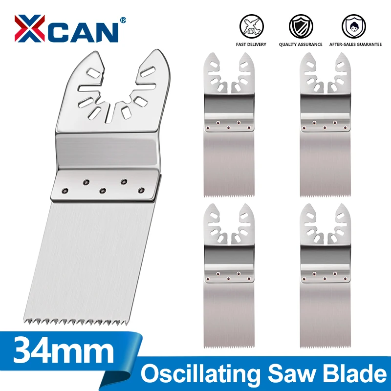 XCAN 1/5/10 Stück 34 mm oszillierende Sägeblätter, Multitool-Sägeblatt, Edelstahl-Sägeblätter zum Schneiden von Holz, Kunststoff, PVC